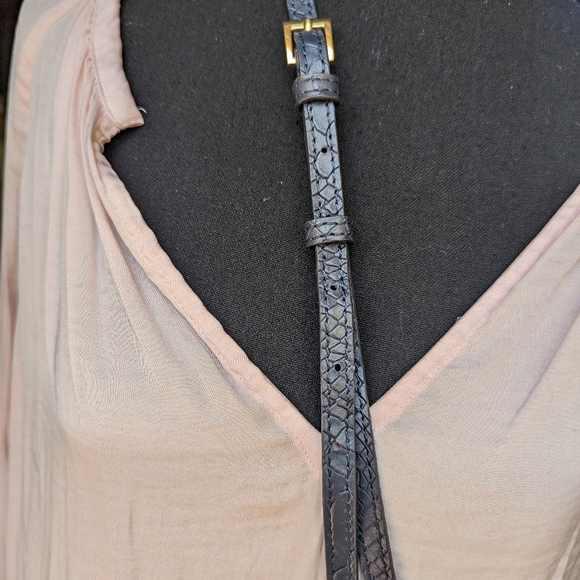 GIGI NEW YORK Navy Embossed Python Leather, Fold over clutch/ crossbody purse - Picture 17 of 17